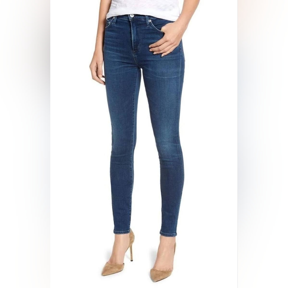 EUC Citizens of Humanity Rocket High Rise Skinny Blue Jeans Size 28 Dark Wash